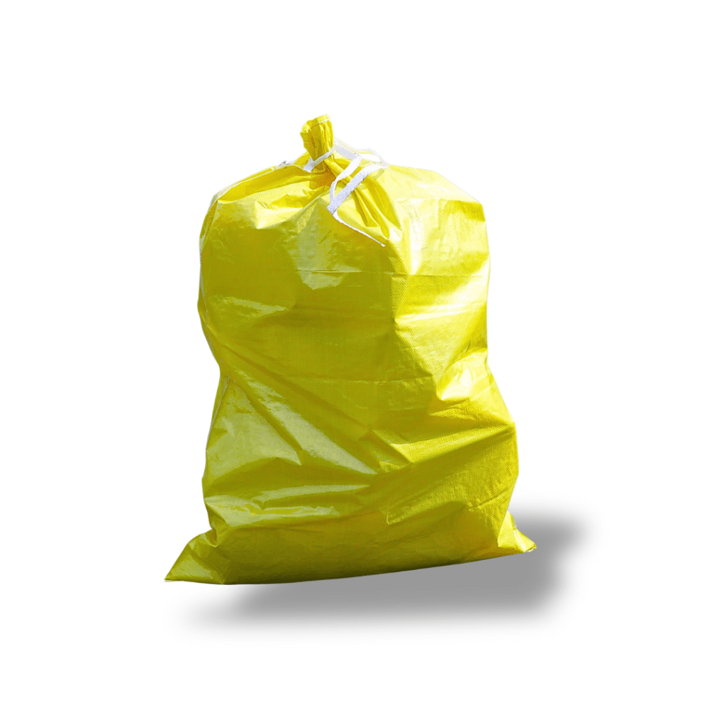 PP Flachsack, gelb, mit Verschlussbund
