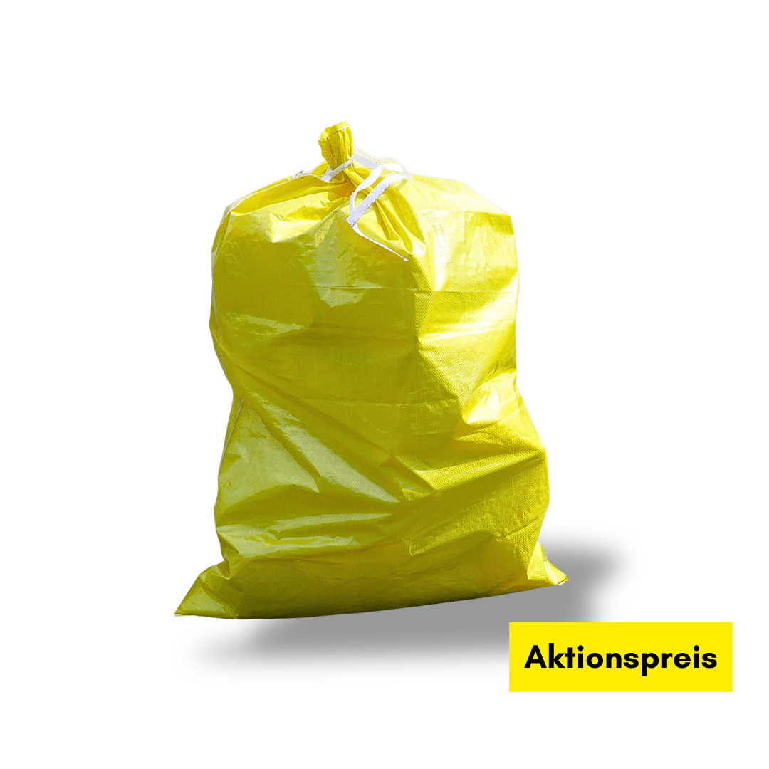 PP Flachsack, gelb, mit Verschlussbund